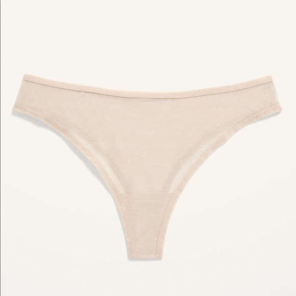 NWT OLD NAVY Mesh Thong Underwear Color: Frappe - Picture 1 of 4